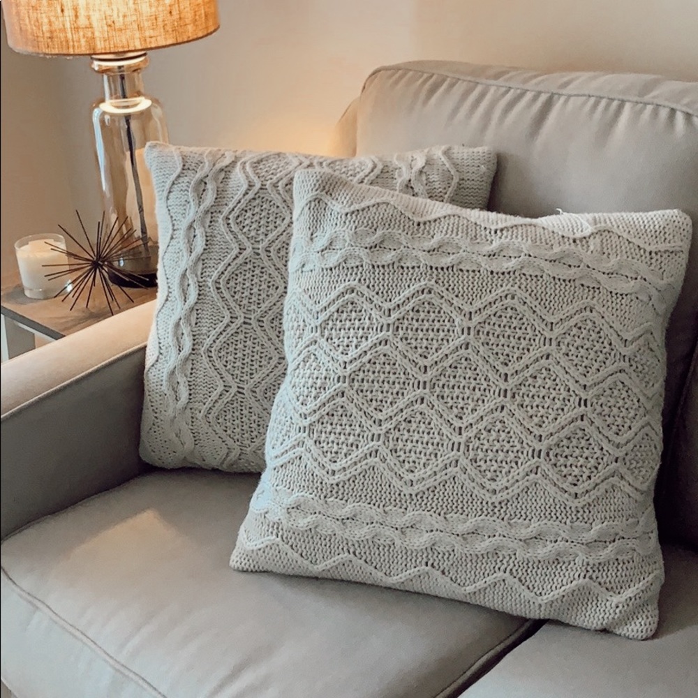 Two Crochet-Patterned Pillows